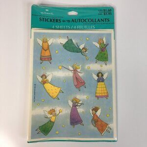Vintage 1995 Hallmark Angel Stickers 4 Sheets New in Sealed Packaging